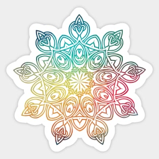 Rainbow abstract flower design 07 Sticker